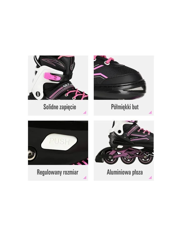 Patins em linha NILS Extreme NA1169A – Para iniciantes e intermediários com alto conforto