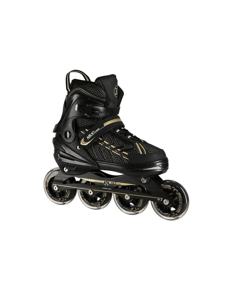 Patines En Línea Na1128 Nils Extreme Negro-Dorado | Rodamientos Abec-7