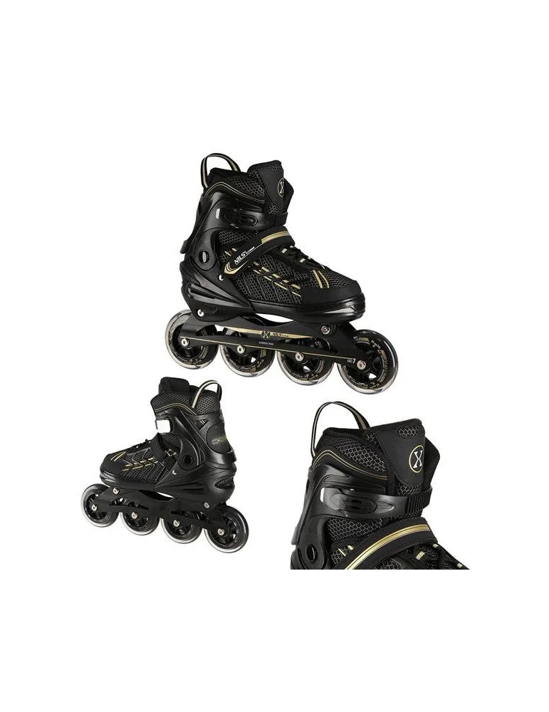 Patines En Línea Na1128 Nils Extreme Negro-Dorado | Rodamientos Abec-7