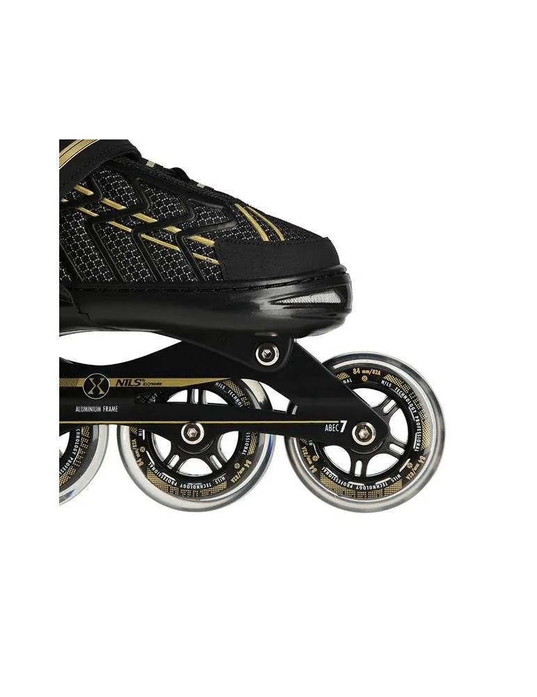 Patines En Línea Na1128 Nils Extreme Negro-Dorado | Rodamientos Abec-7