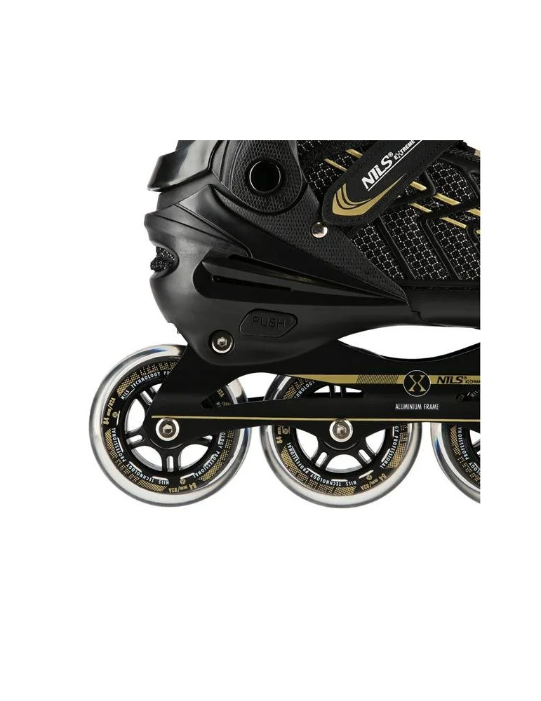 Patines En Línea Na1128 Nils Extreme Negro-Dorado | Rodamientos Abec-7