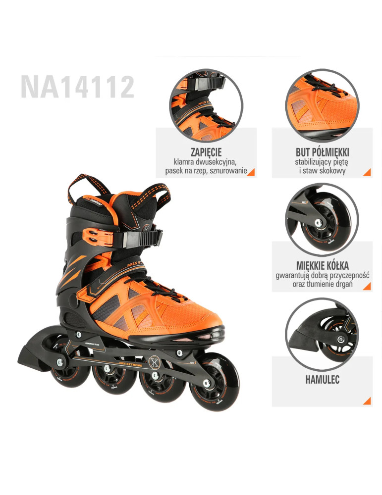 Patines En Línea Nils Extreme Na14112 Negro-Naranja - Vista 8