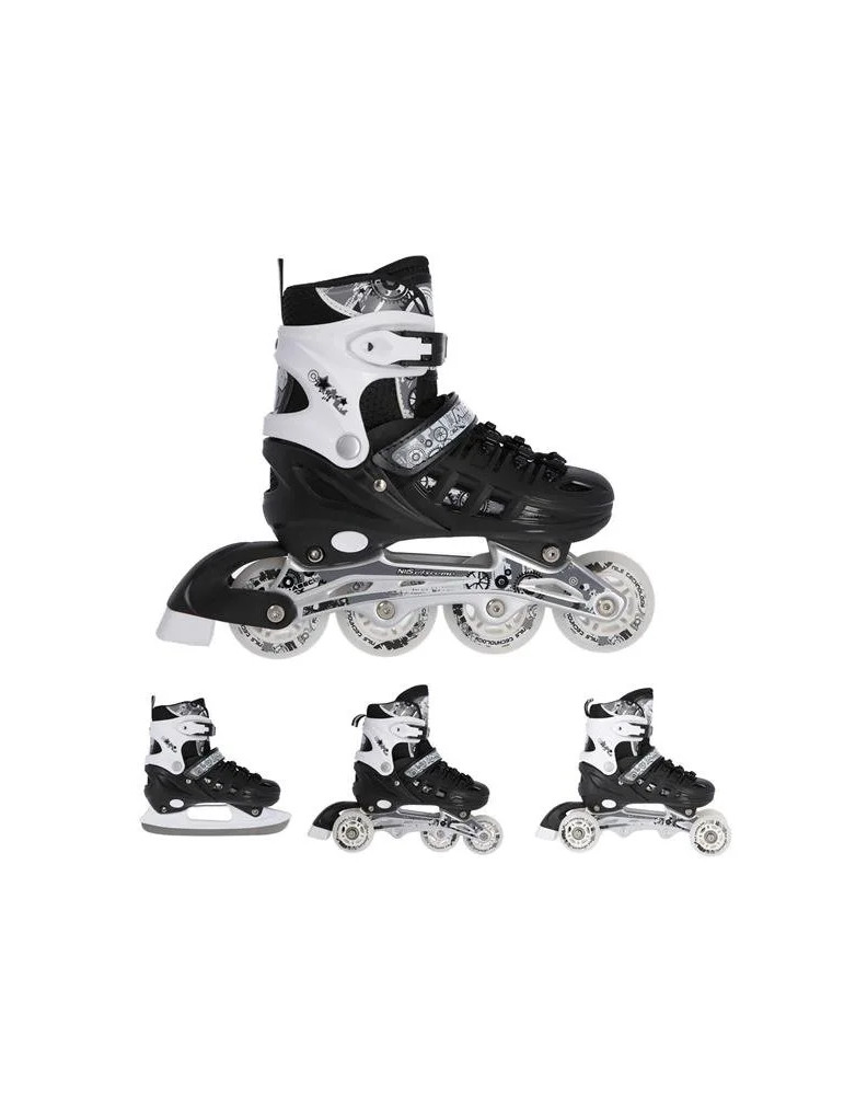 Patines 4 En 1 Nils Extreme Pure Black