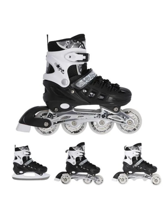 Patines 4 En 1 Nils Extreme Pure Black