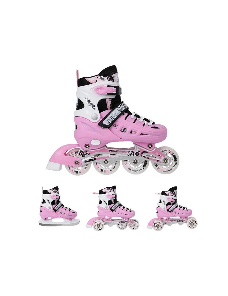 4-in-1 Skates NH10905 Nils Extreme Pink | Patilandia