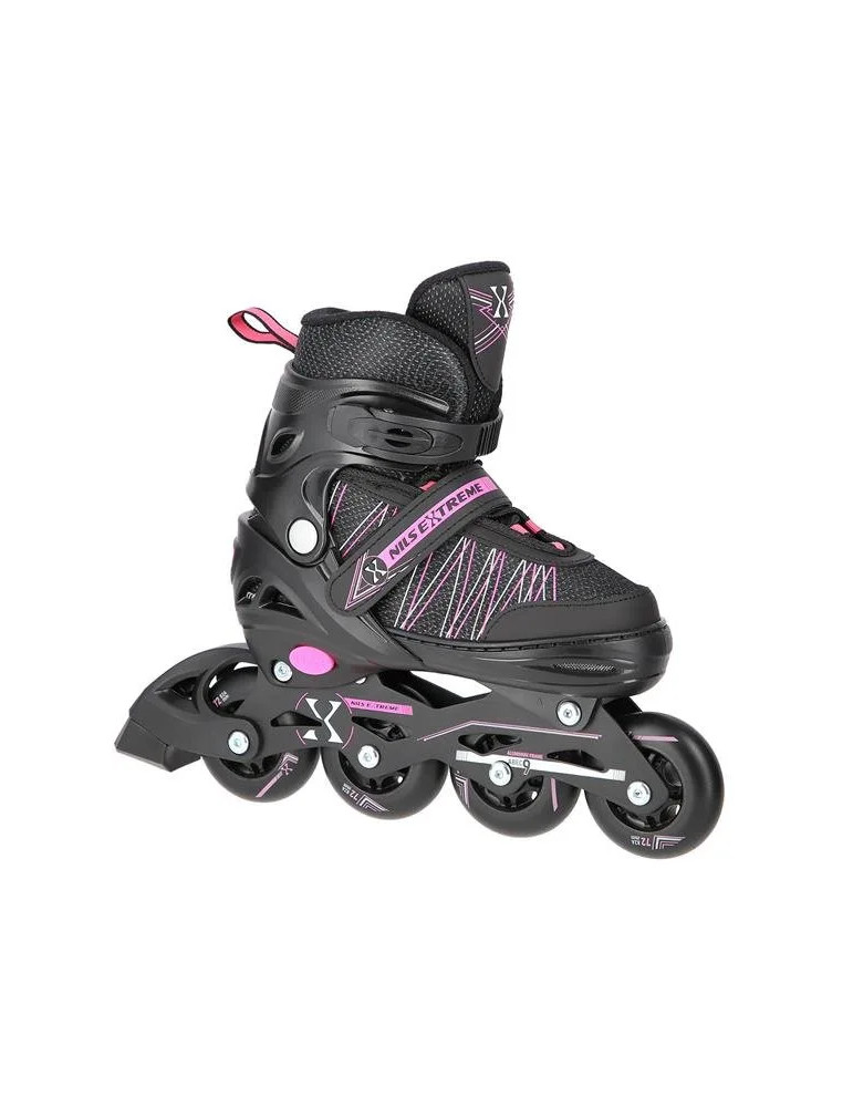 Patines Ajustables 2 En 1 Negro Y Rosa – En Línea Y De Hockey Sobre Hielo