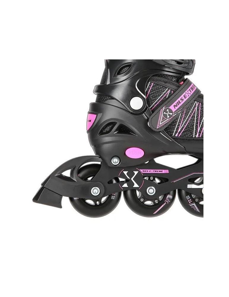 Patines Ajustables 2 En 1 Negro Y Rosa – En Línea Y De Hockey Sobre Hielo - Vista 5