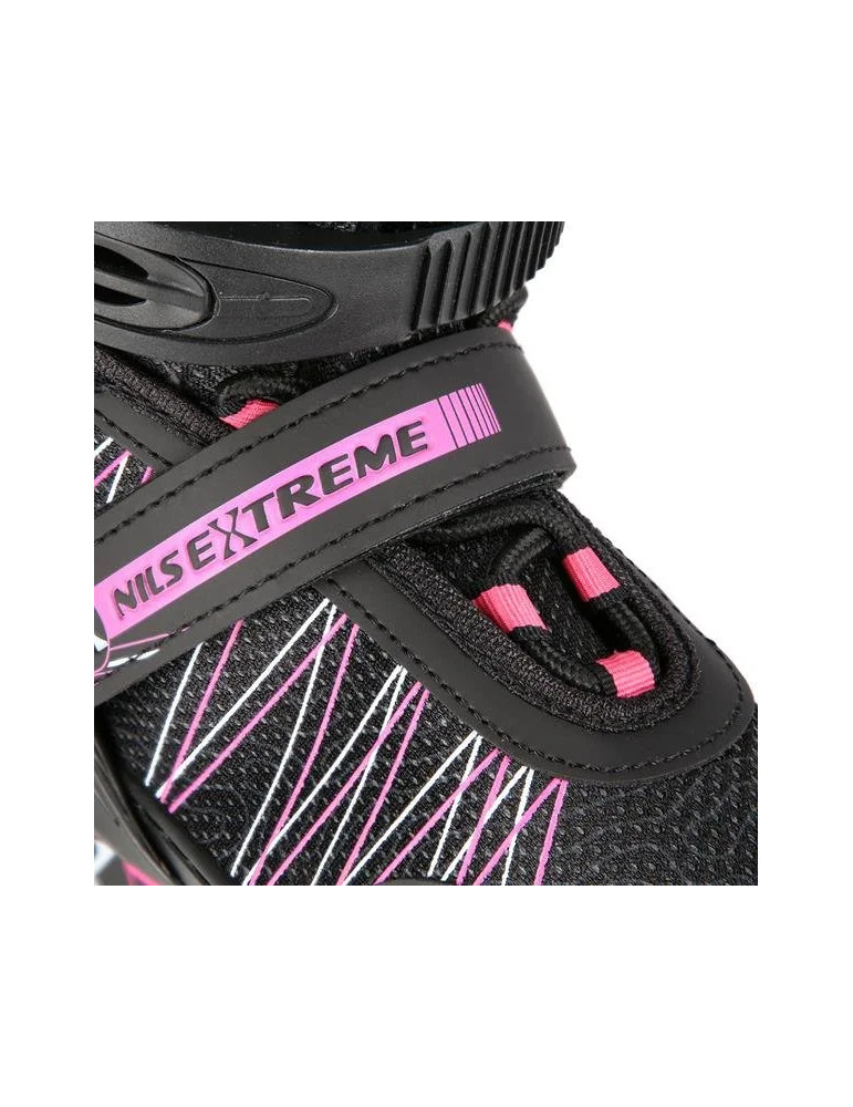 Patines Ajustables 2 En 1 Negro Y Rosa – En Línea Y De Hockey Sobre Hielo