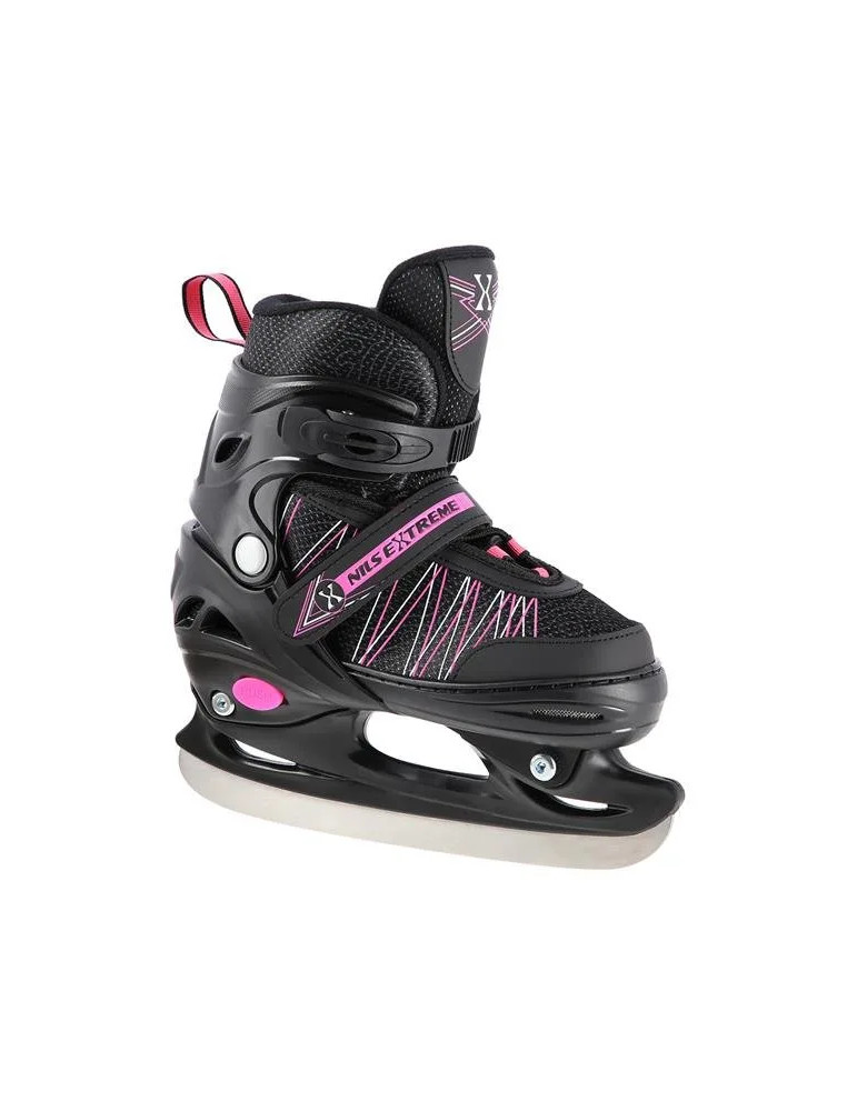 Patines Ajustables 2 En 1 Negro Y Rosa – En Línea Y De Hockey Sobre Hielo