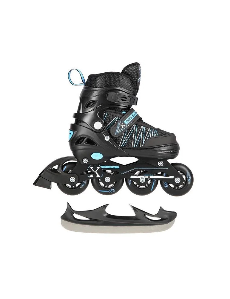 Patines Ajustables 2 En 1 Azul-Negro Nh11912 | En Línea Y Hockey Sobre Hielo - Vista 11