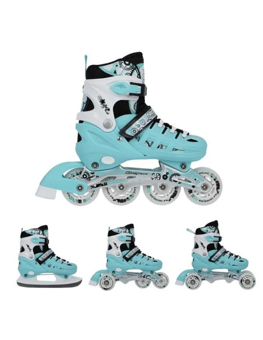 Set de Patines NH10905 Nils Extreme | Hielo, En Línea y Roller en un Solo Producto