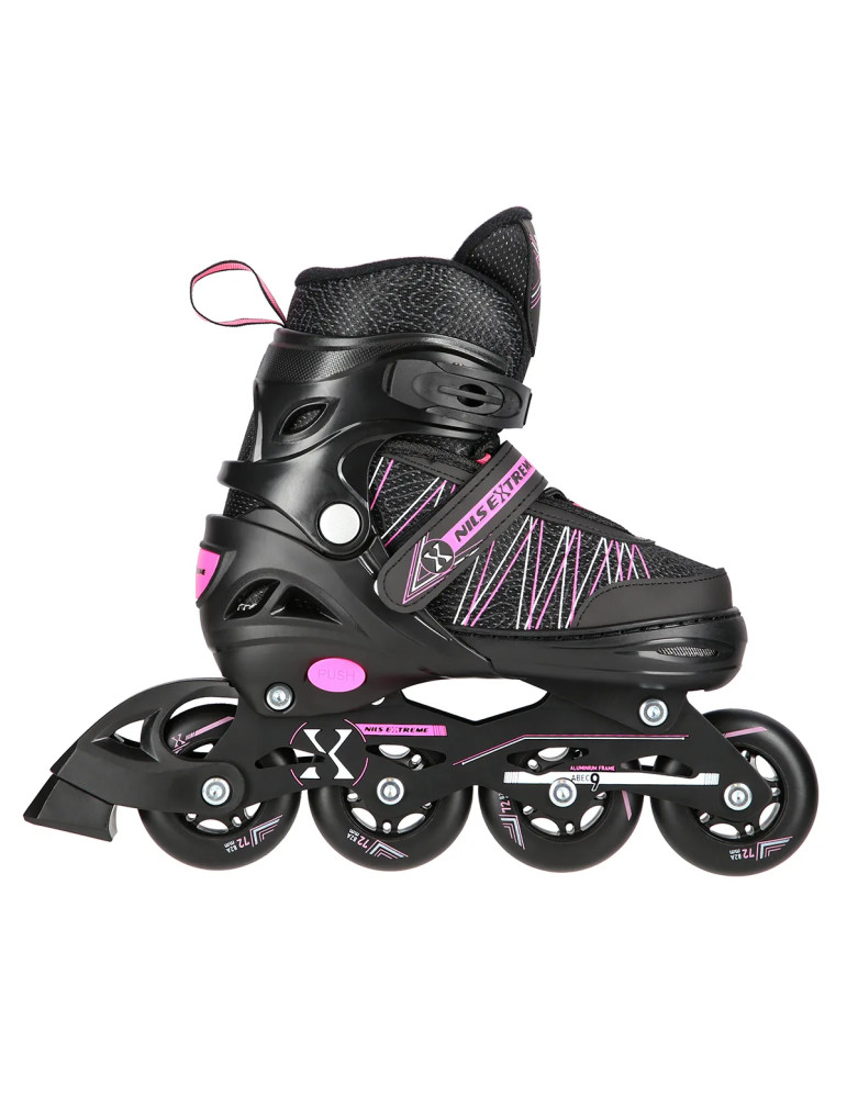 NILS Extreme NH11912A Patines 2en1 Negro-Rosa Ajustables - Vista 4