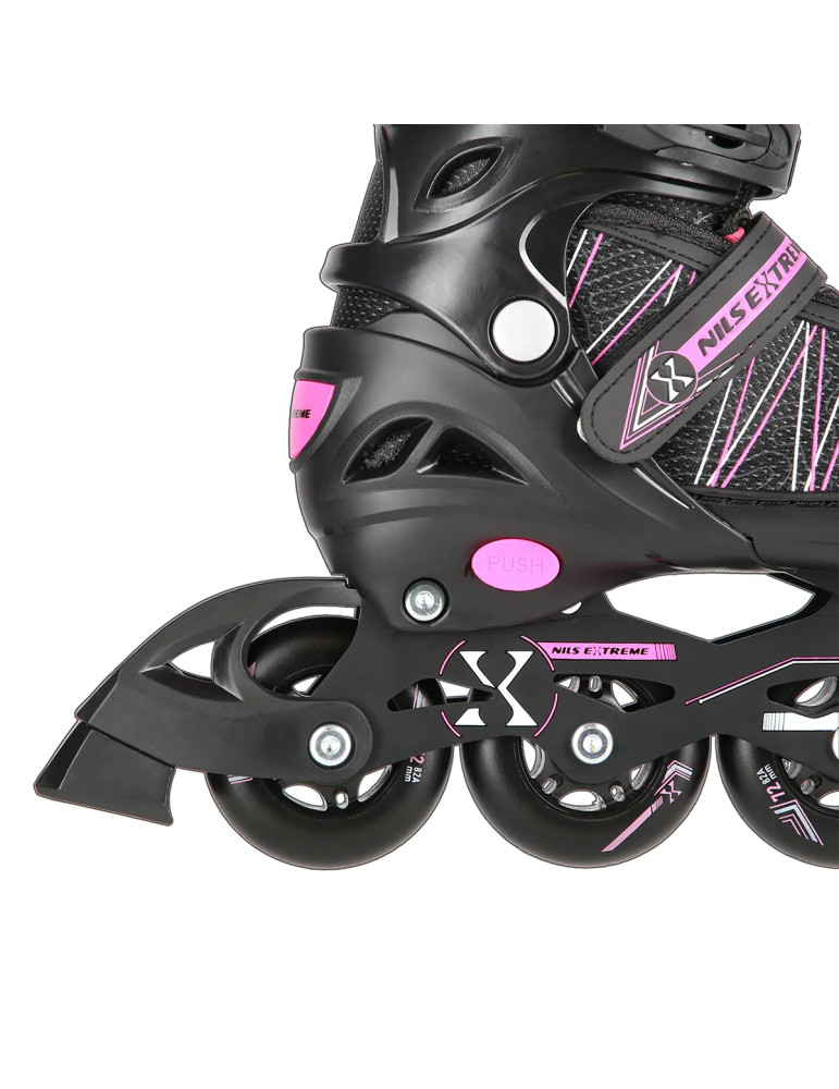 NILS Extreme NH11912A Patins 2en1 Noir-Rose Ajustables - Vista 5