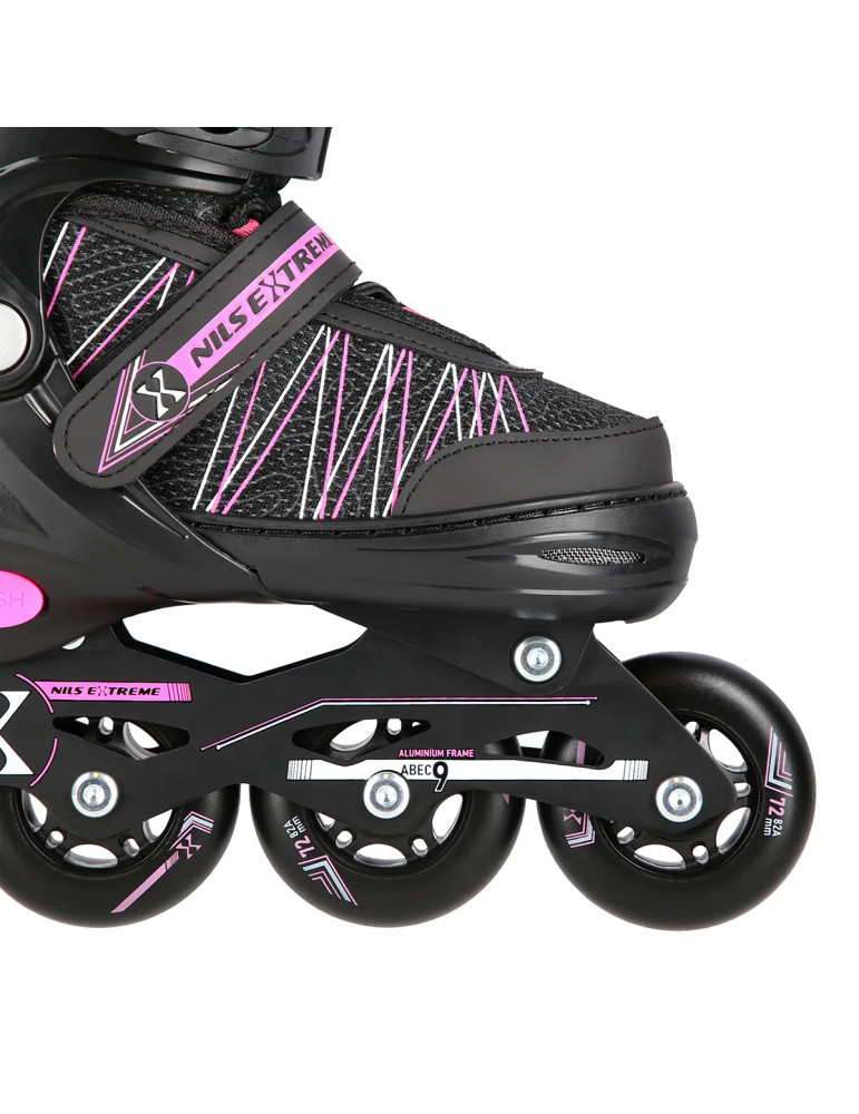 NILS Extreme NH11912A 2-in-1 Black-Pink Adjustable Skates - Vista 6