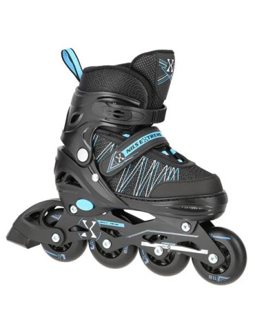 Patins 2 em 1 NILS Extreme Preto-Rosa - vista frontal 2