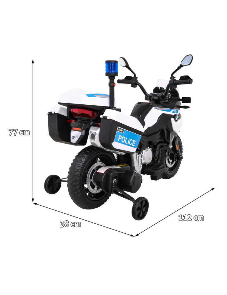 Kids Electric Motorcycle BMW F850 GS Police 12V with Siren - Vista 11