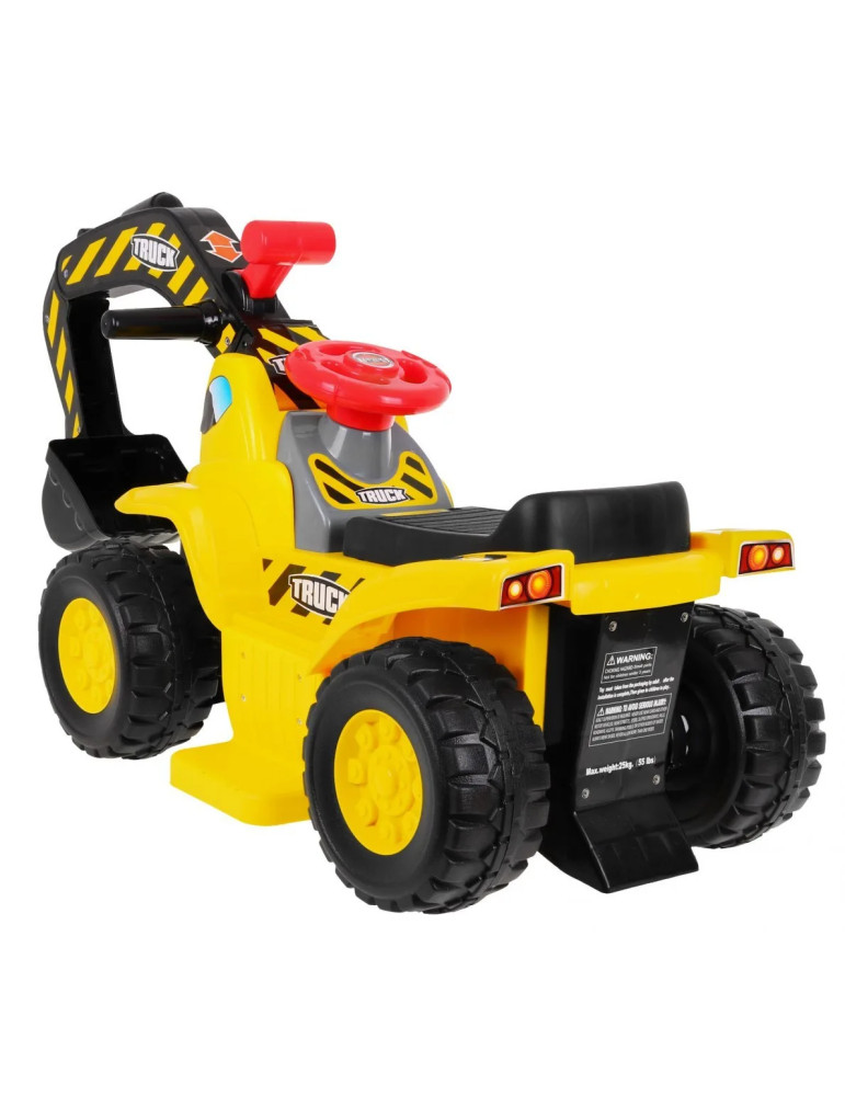 Escavadora elétrica infantil 6V com pá e capacete - Vista 3