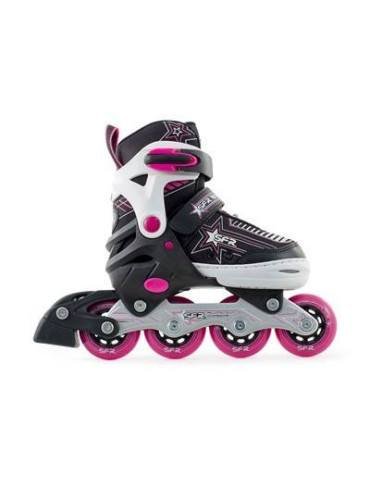 ◁ PATINES EN LINEA INFANTILES AJUSTABLES SFR PULSAR ROSA  2