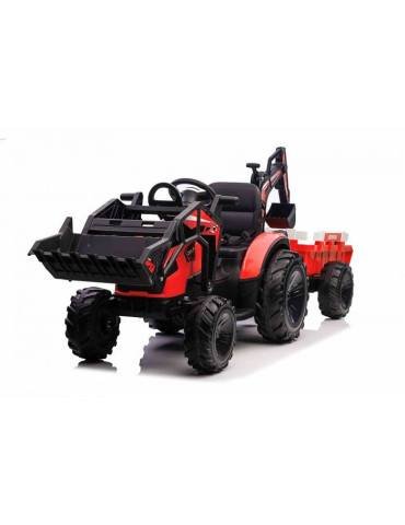 Trattore elettrico bambini 12V ruote EVA con rimorchio