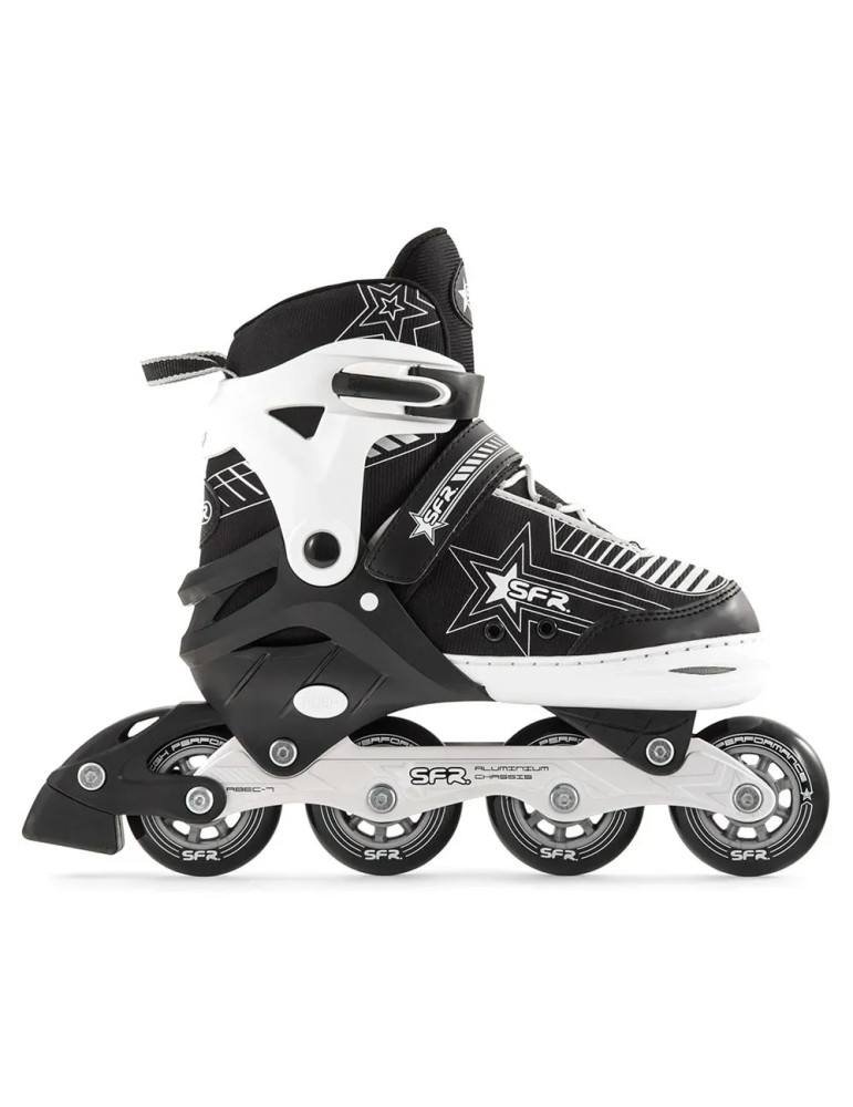 PATINS EM LINHA AJUSTÁVEIS PRESSIONAR PRATA PATINS EM LINHA 
