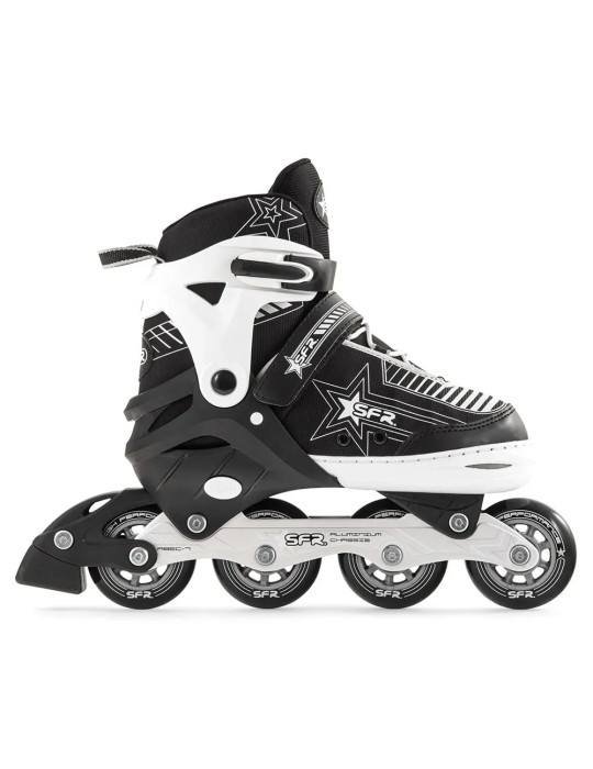 PATINES EN LINEA AJUSTABLES PULSAR NEGRO PLATA 