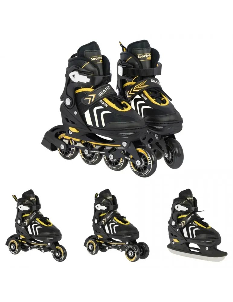 Skates 4 en 1 - Patines Ajustables para Hielo y Ruedas 