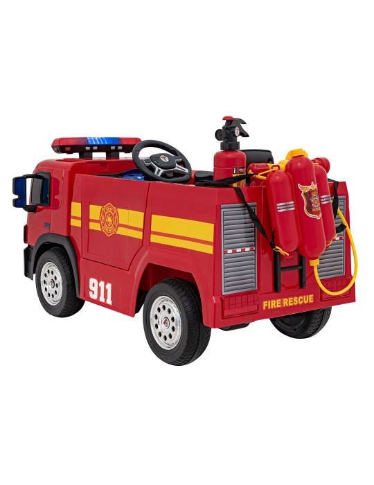 Caminhão de Bombeiros Elétrico Infantil - 2x12V com Controle Remoto e Kit Bombeiro CARROS ELÉTRICOS PARA CRIANÇAS 