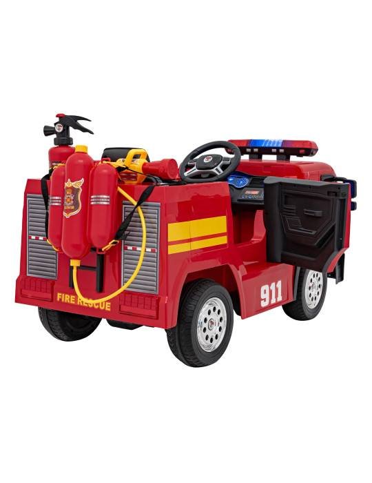 Caminhão de Bombeiros Elétrico Infantil - 2x12V com Controle Remoto e Kit Bombeiro CARROS ELÉTRICOS PARA CRIANÇAS 