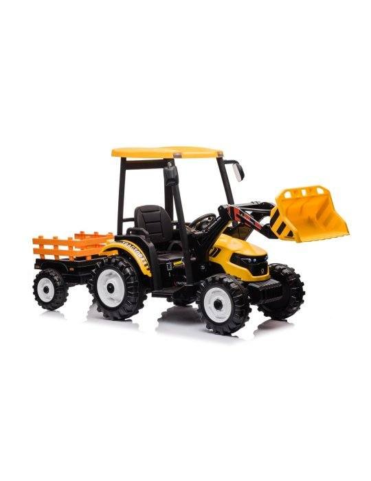 MEGA Tractor D68 24V | Vehículo Infantil con Remolque y Música 