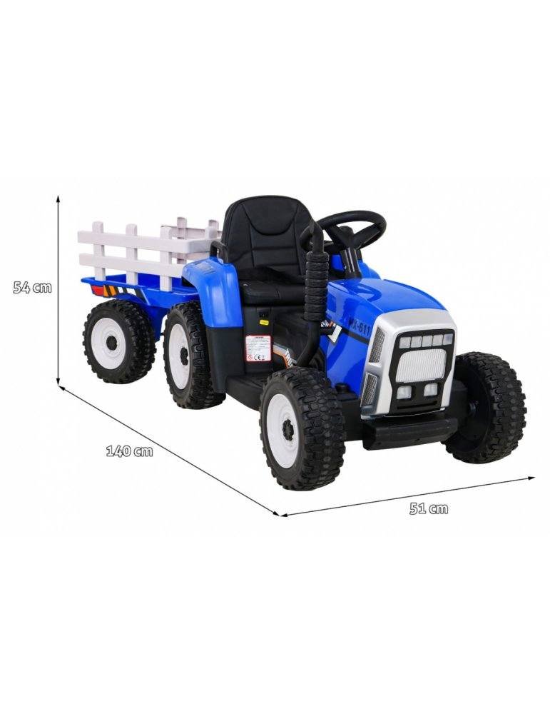 Tractor Eléctrico Infantil con Remolque 12V – Monoplaza, Control Remoto  - Vista 1