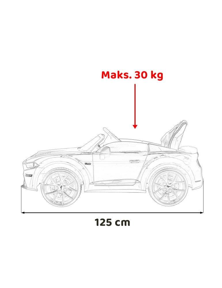 Ford Mustang GT 12V - Coche Eléctrico Infantil con Asiento de Cuero y Luces LED 