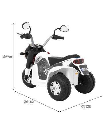 Triciclo elettrico per bambini MiniBike 6V con sedile in pelle e luci a LED 1  2
