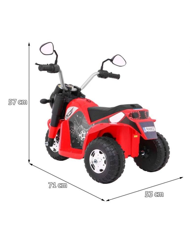 Triciclo elettrico per bambini MiniBike 6V con sedile in pelle e luci a LED 2  - Vista 1