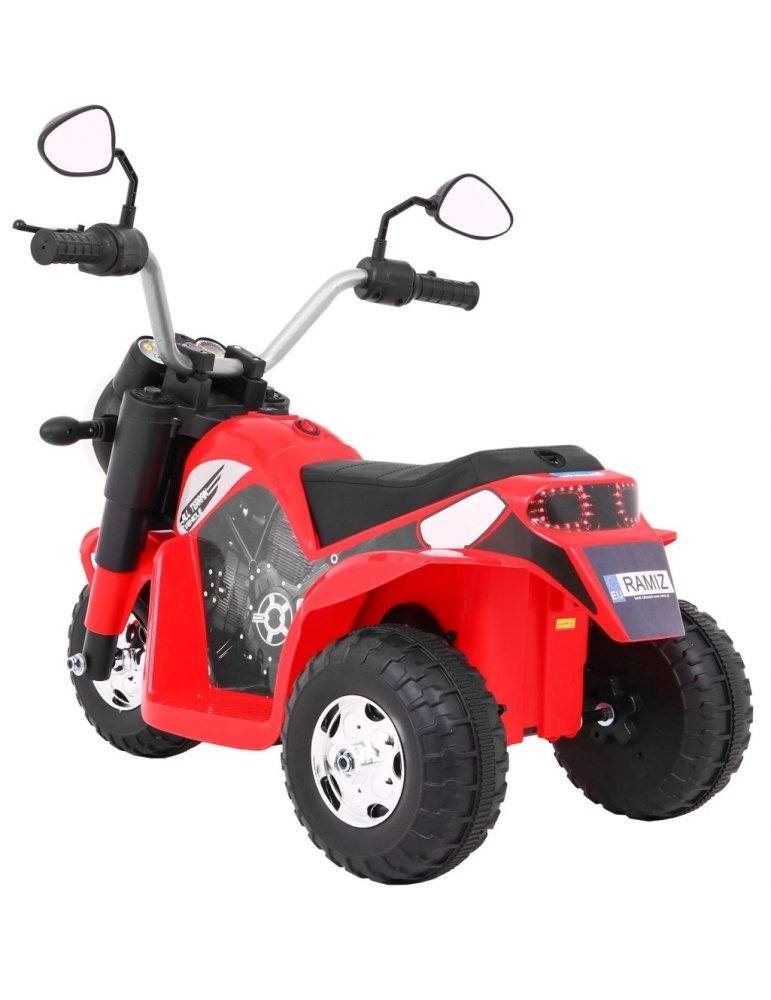 Triciclo elettrico per bambini MiniBike 6V con sedile in pelle e luci a LED 5  - Vista 4