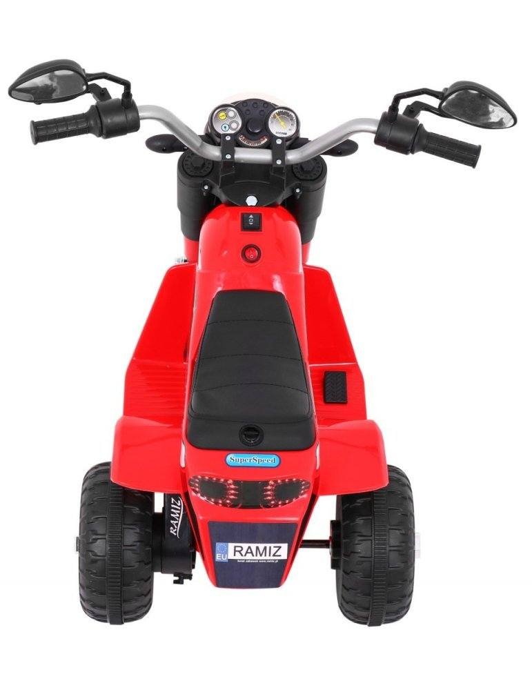 Triciclo elettrico per bambini MiniBike 6V con sedile in pelle e luci a LED 6  - Vista 5