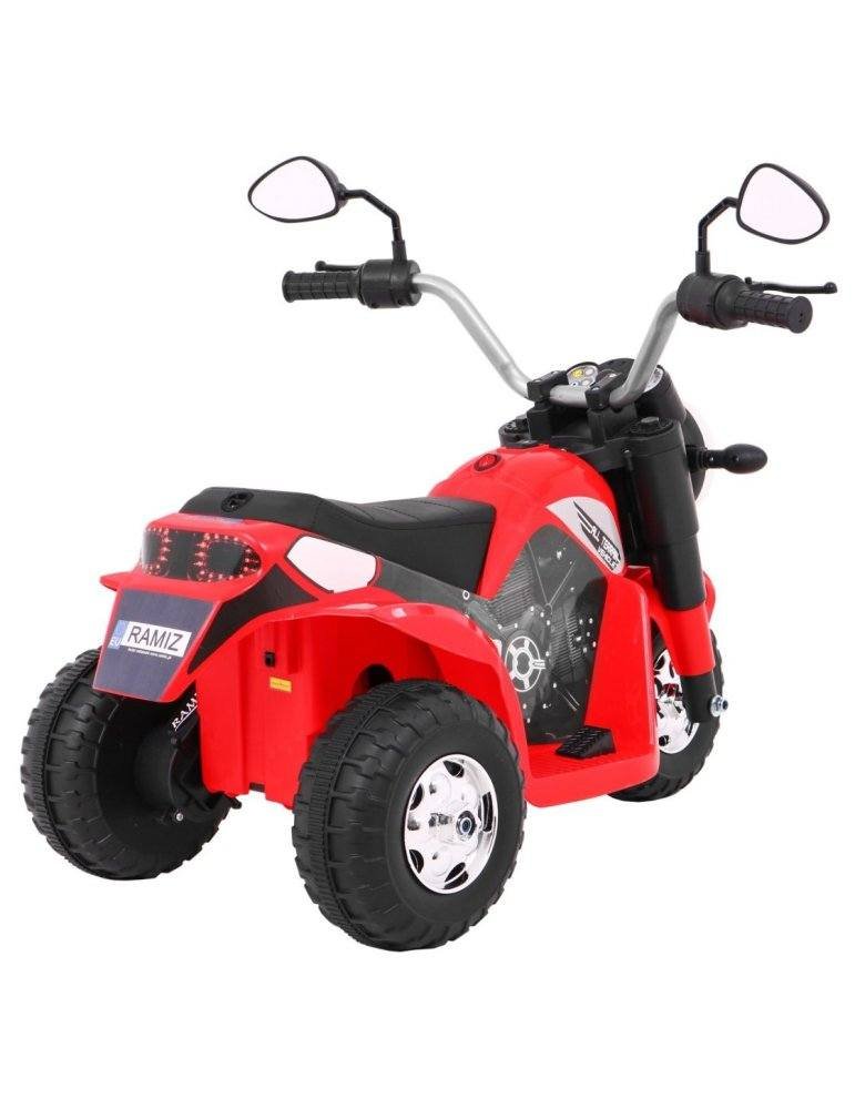 Triciclo elettrico per bambini MiniBike 6V con sedile in pelle e luci a LED 7  - Vista 6