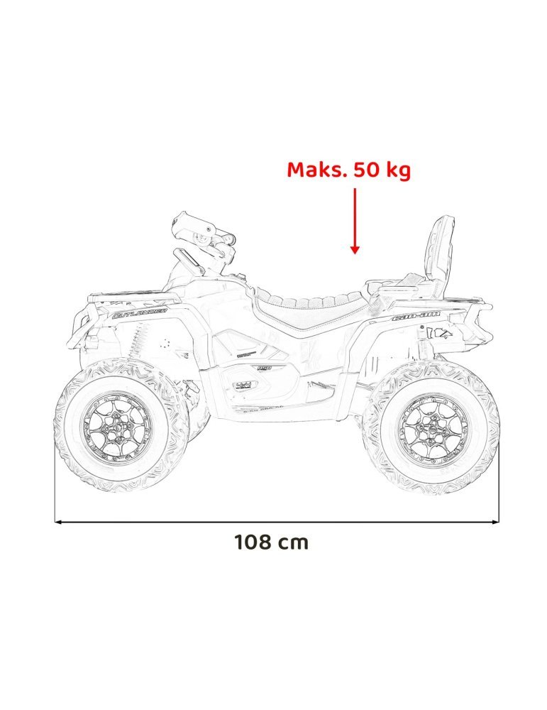 Can-Am Outlander 12V Quad – Quad elettrico per bambini 4x4 con 4 motori da 45 W 144  - Vista 24